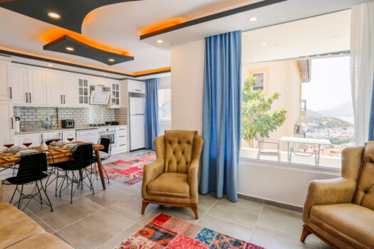 No.2007 | Kaş Kiralık Deniz Manzaralı 2+1 Apart
