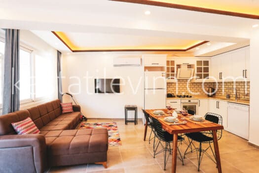 No.2008 | Kaş Kiralık Deniz Manzaralı 2+1 Apart